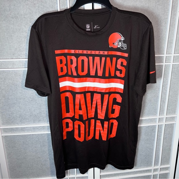 Nike Other - Cleveland Browns Shirt Adult M Nike Dri Fit Brown Casual New NFL Dawg Pound